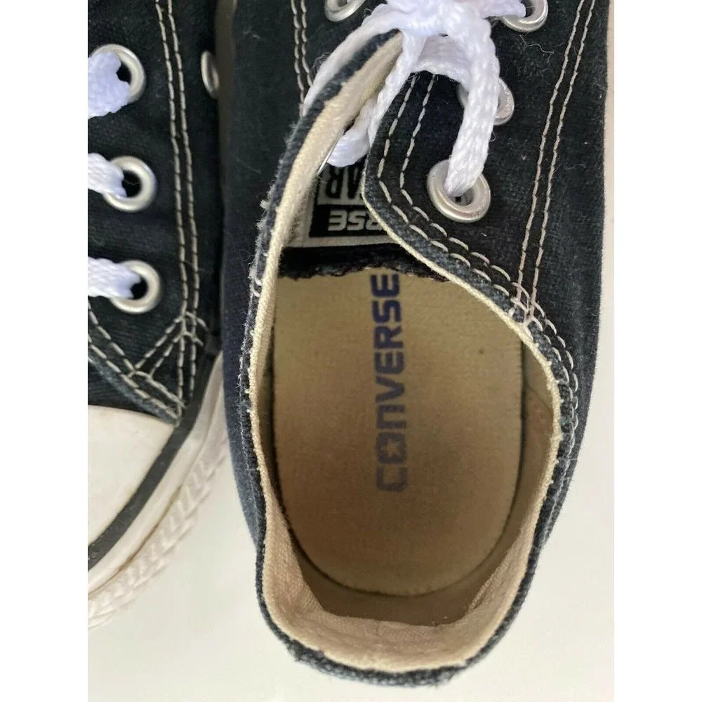 Converse‎ Chuck Taylor Kids Youth Black Canvas Low Sneakers Shoes Size 12.5M GUC